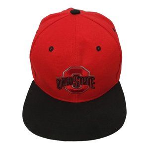 Ohio State Embroidered Logo Buckeyes Flat Short Brim Snapback Cap Baseball Hat